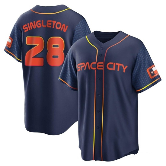 Youth Jon Singleton Houston Astros Replica Navy 2022 City Connect Jersey