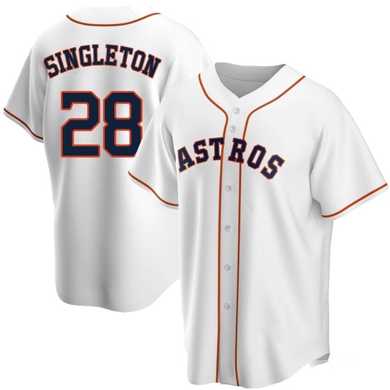 Youth Jon Singleton Houston Astros Replica White Home Jersey