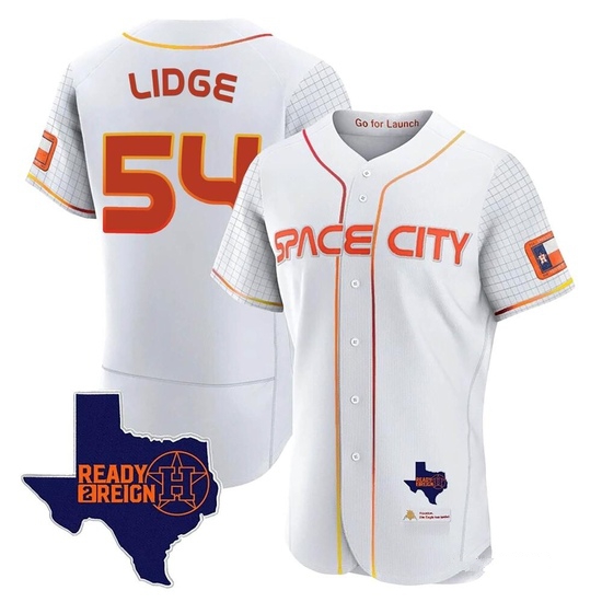Men's Brad Lidge Houston Astros Authentic White 2023 Space City Ready 2 Reign Flex Base Jersey