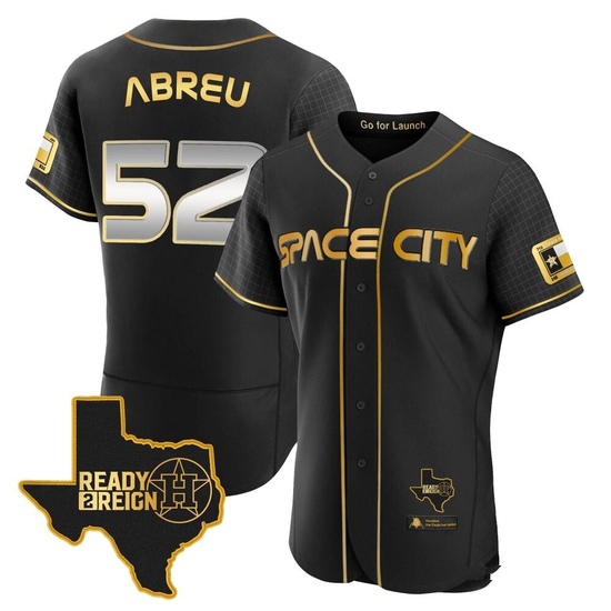 Men's Bryan Abreu Houston Astros Authentic Black/Gold 2023 Space City Ready 2 Reign Flex Base Jersey