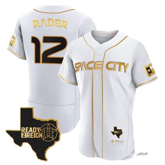 Men's Doug Rader Houston Astros Authentic Gold 2023 Space City Ready 2 Reign Flex Base White/ Jersey