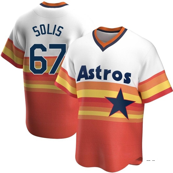 Men's Jairo Solis Houston Astros Replica White Home Cooperstown Collection Jersey