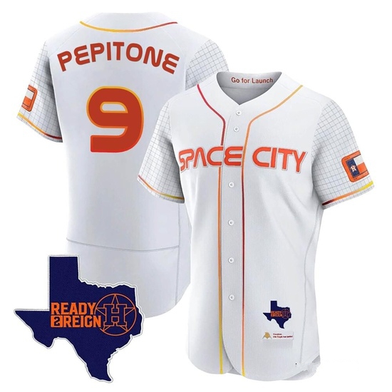 Men's Joe Pepitone Houston Astros Authentic White 2023 Space City Ready 2 Reign Flex Base Jersey