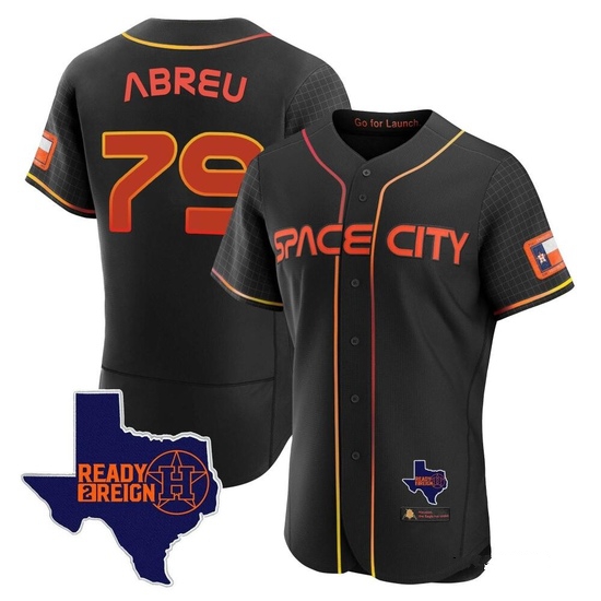 Men's Jose Abreu Houston Astros Authentic Black 2023 Space City Ready 2 Reign Flex Base Jersey