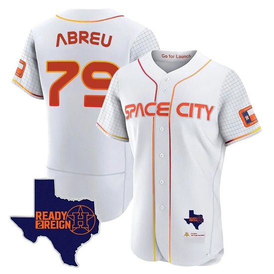 Men's Jose Abreu Houston Astros Authentic White 2023 Space City Ready 2 Reign Flex Base Jersey