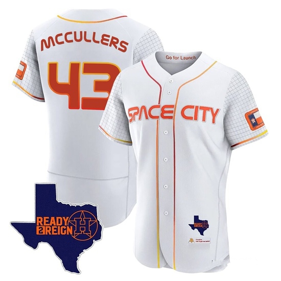 Men's Lance McCullers Jr. Houston Astros Authentic White 2023 Space City Ready 2 Reign Flex Base Jersey