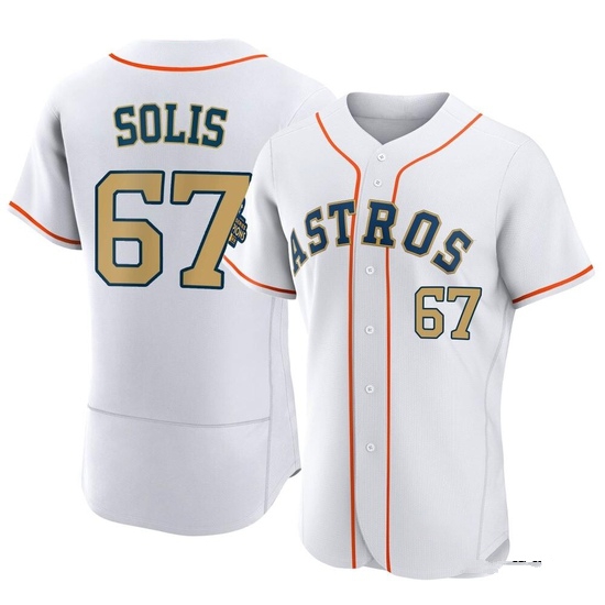 Men's Jairo Solis Houston Astros Authentic Gold White 2023 Collection Jersey