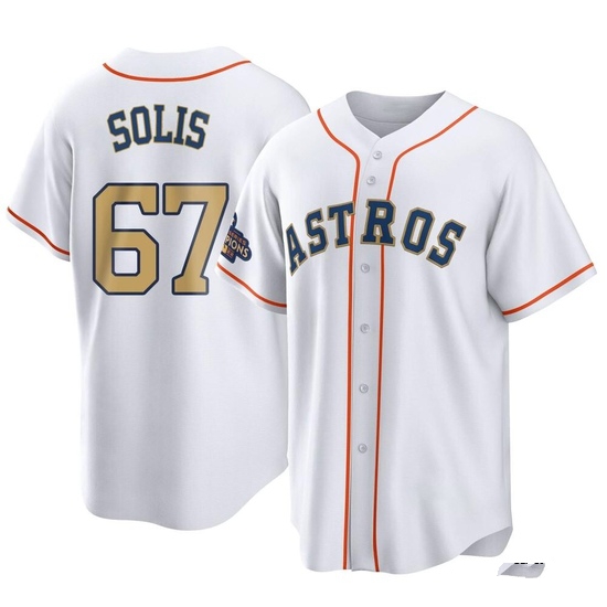 Men's Jairo Solis Houston Astros Replica Gold White 2023 Collection Jersey