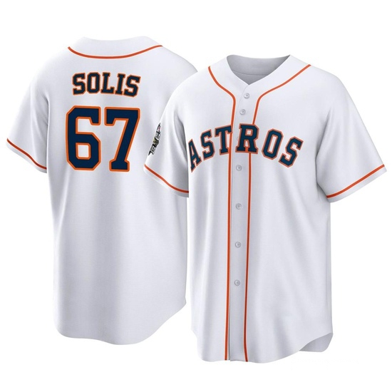 Youth Jairo Solis Houston Astros Replica White 2022 World Series Home Jersey