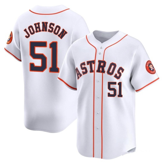 Men's Randy Johnson Houston Astros Limited White Home Jersey
