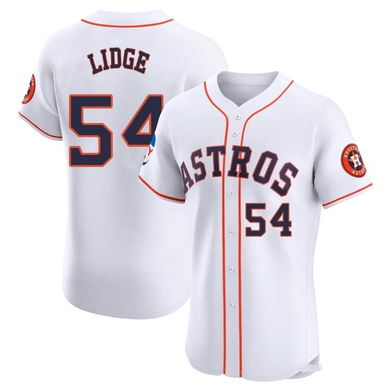 Men's Brad Lidge Houston Astros Elite White Home Patch Jersey