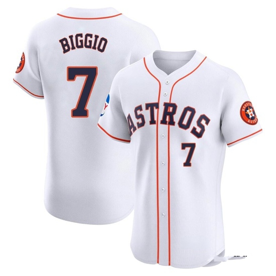 Men's Craig Biggio Houston Astros Elite White Home Patch Jersey
