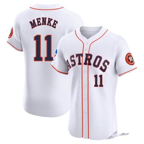 Men's Denis Menke Houston Astros Elite White Home Patch Jersey
