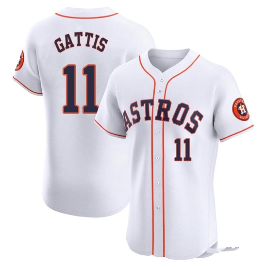 Men's Evan Gattis Houston Astros Elite White Home Jersey