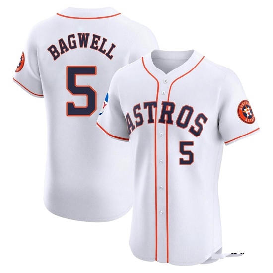 Men's Jeff Bagwell Houston Astros Elite White Home Patch Jersey