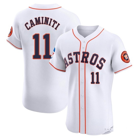 Men's Ken Caminiti Houston Astros Elite White Home Patch Jersey