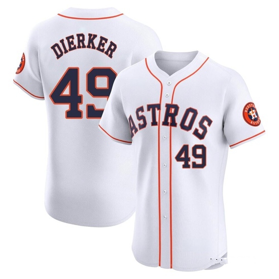 Men's Larry Dierker Houston Astros Elite White Home Jersey