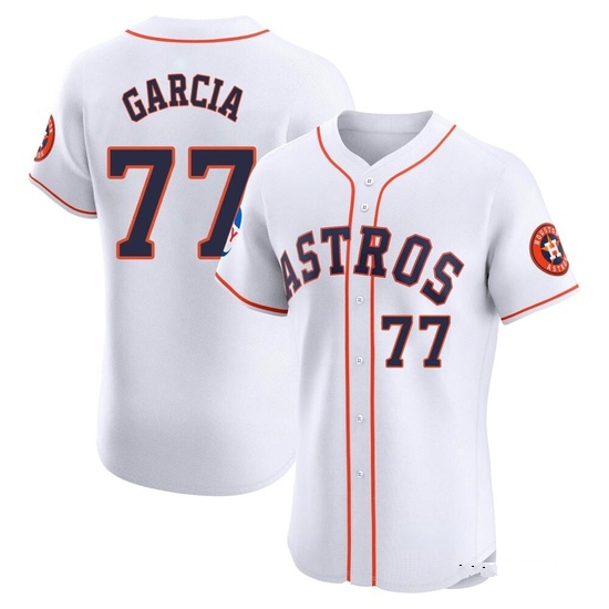 Men's Luis Garcia Houston Astros Elite White Home Patch Jersey