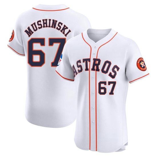 Men's Parker Mushinski Houston Astros Elite White Home Patch Jersey