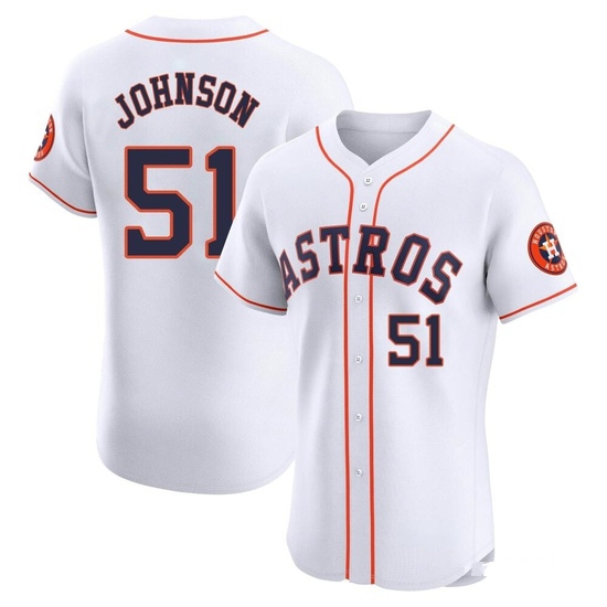 Men's Randy Johnson Houston Astros Elite White Home Jersey