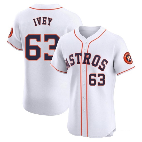 Men's Tyler Ivey Houston Astros Elite White Home Jersey