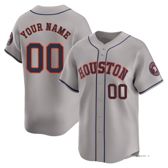 Youth Custom Houston Astros Limited Gray Away Jersey