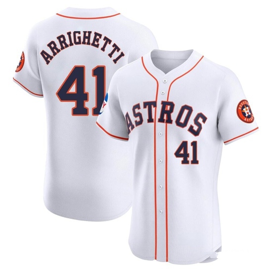 Men's Spencer Arrighetti Houston Astros Elite White Home Patch Jersey