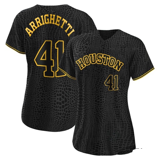 Women's Spencer Arrighetti Houston Astros Replica Black Snake Skin City Jersey