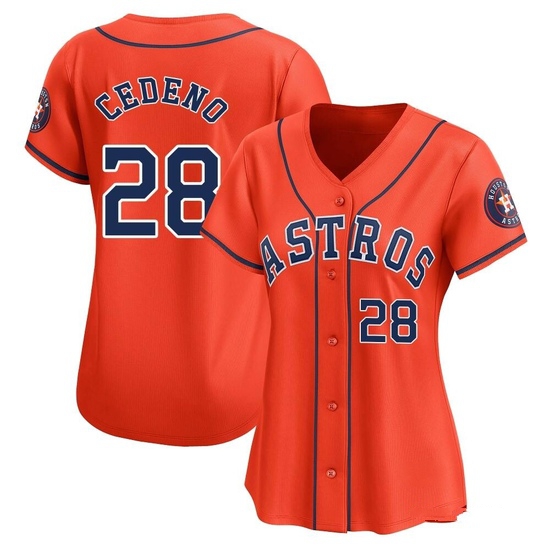Women's Cesar Cedeno Houston Astros Limited Orange Alternate Jersey