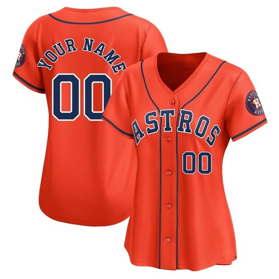 Women's Custom Houston Astros Limited Orange Alternate Jersey