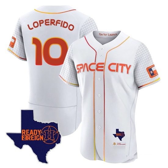 Men's Joey Loperfido Houston Astros Authentic White 2023 Space City Ready 2 Reign Flex Base Jersey
