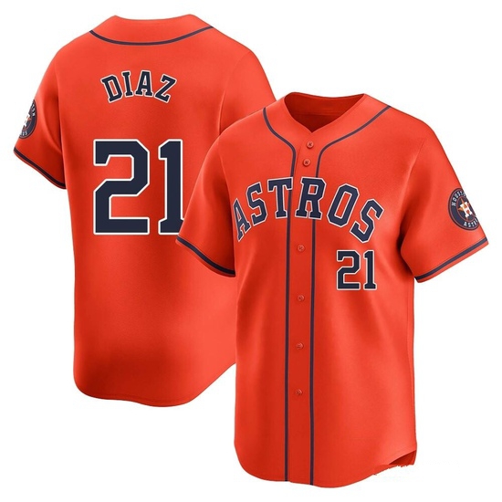 Men's Yainer Diaz Houston Astros Limited Orange Alternate Jersey