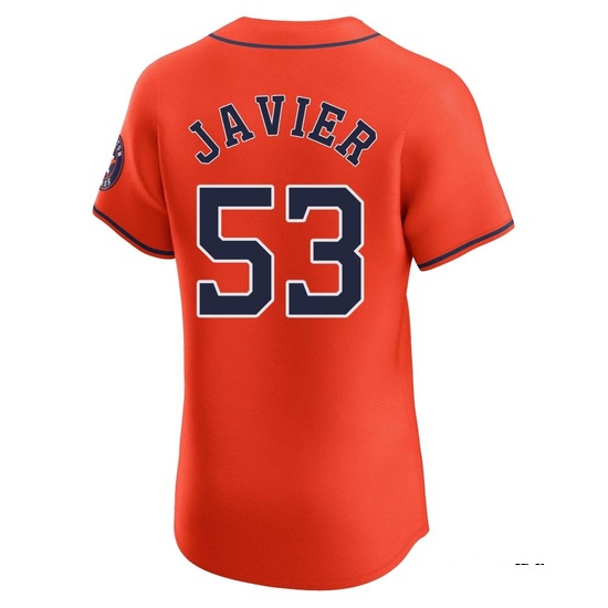 Men's Cristian Javier Houston Astros Elite Orange Alternate Vapor Premier Jersey - Image 3