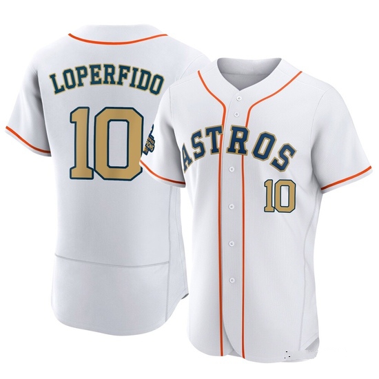 Men's Joey Loperfido Houston Astros Authentic Gold White 2023 Collection Jersey