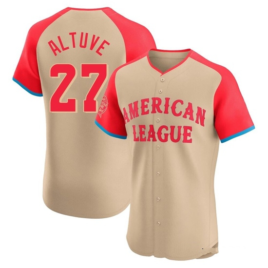 Men's Jose Altuve Houston Astros Elite Cream American League 2024 All-Star Game Jersey