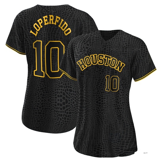 Women's Joey Loperfido Houston Astros Replica Black Snake Skin City Jersey