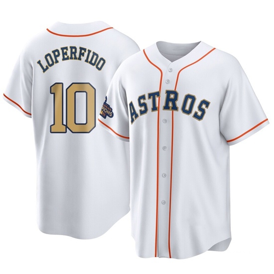 Youth Joey Loperfido Houston Astros Replica Gold White 2023 Collection Jersey