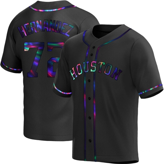 Youth Nick Hernandez Houston Astros Replica Black Holographic Alternate Jersey