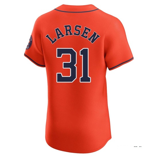 Men's Don Larsen Houston Astros Elite Orange Alternate Vapor Premier Jersey - Image 3