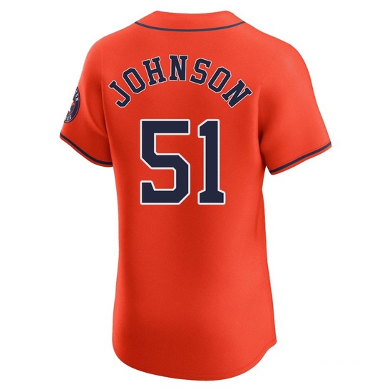 Men's Randy Johnson Houston Astros Elite Orange Alternate Vapor Premier Jersey - Image 3