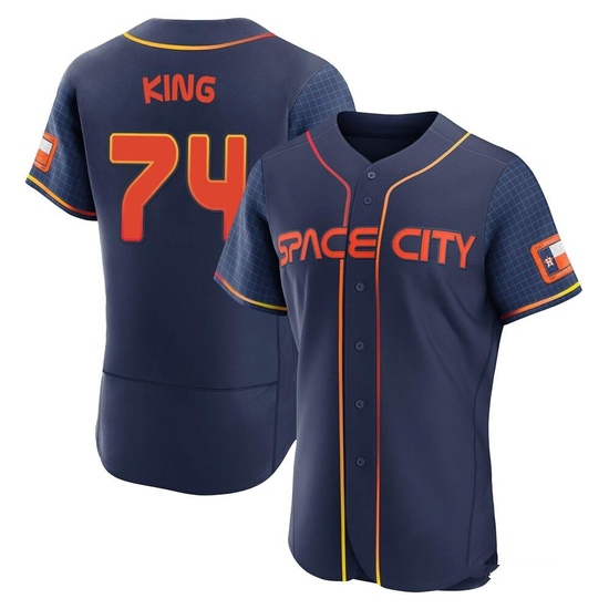 Men's Bryan King Houston Astros Authentic Navy 2022 City Connect Jersey
