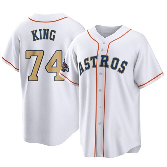 Men's Bryan King Houston Astros Replica Gold White 2023 Collection Jersey