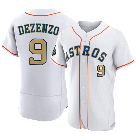 Men's Zach Dezenzo Houston Astros Authentic Gold White 2023 Collection Jersey