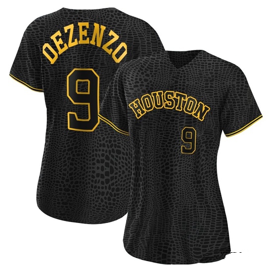 Women's Zach Dezenzo Houston Astros Authentic Black Snake Skin City Jersey