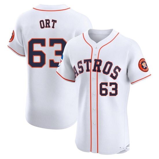 Men's Kaleb Ort Houston Astros Elite White Home Patch Jersey