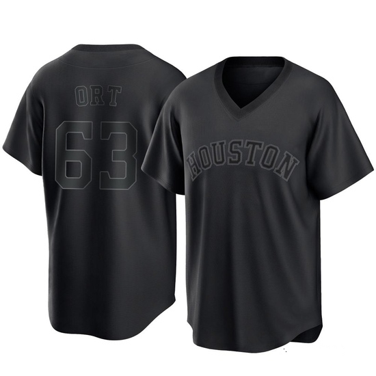 Men's Kaleb Ort Houston Astros Replica Black Pitch Fashion Jersey