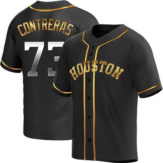 Men's Luis Contreras Houston Astros Replica Black Golden Alternate Jersey