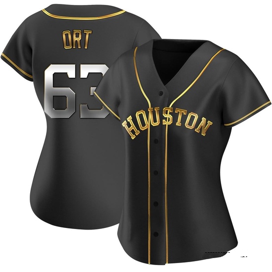 Women's Kaleb Ort Houston Astros Replica Black Golden Alternate Jersey