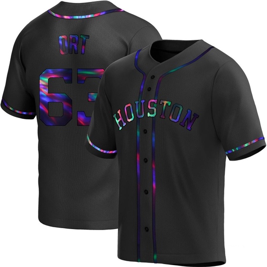 Youth Kaleb Ort Houston Astros Replica Black Holographic Alternate Jersey