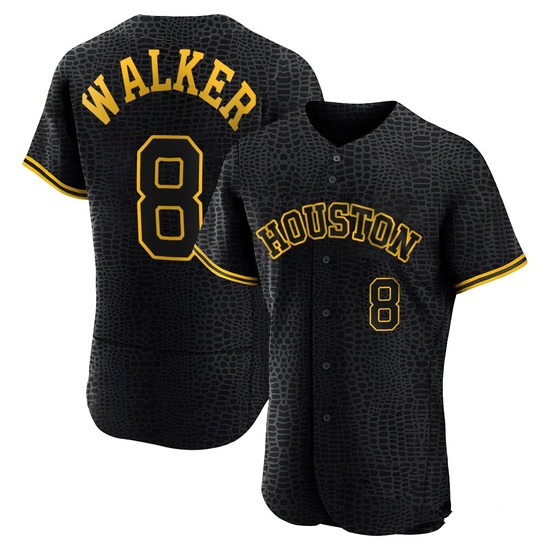 Men's Christian Walker Houston Astros Authentic Black Snake Skin City Jersey